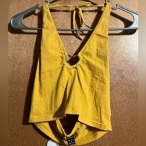 Halter mustard yellow top
